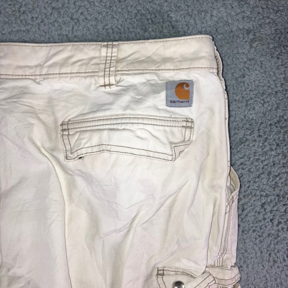 Carhartt Cargo Pants Men 42x30 Relaxed Fit Cream Work Grunge Thrashed Fit 40x29 - Picture 16 of 16